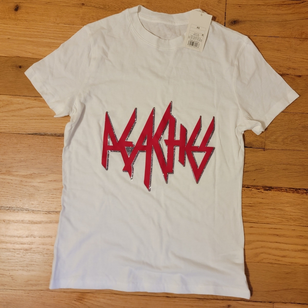 Peaches Musician Band Custom White Tee Brand New